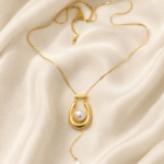 Pearl Embellished U Necklace